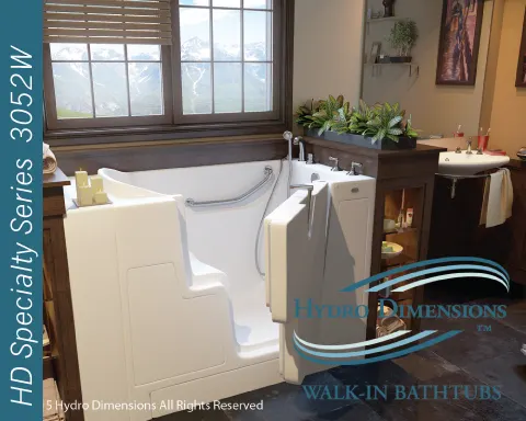 Hydro Dimensions 3052W Walk In Tub, 29.75x51.5