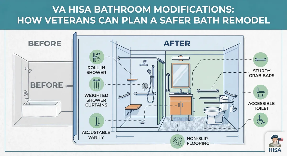strategies, ideas and suggestions for veterans to plan safer bathrooms