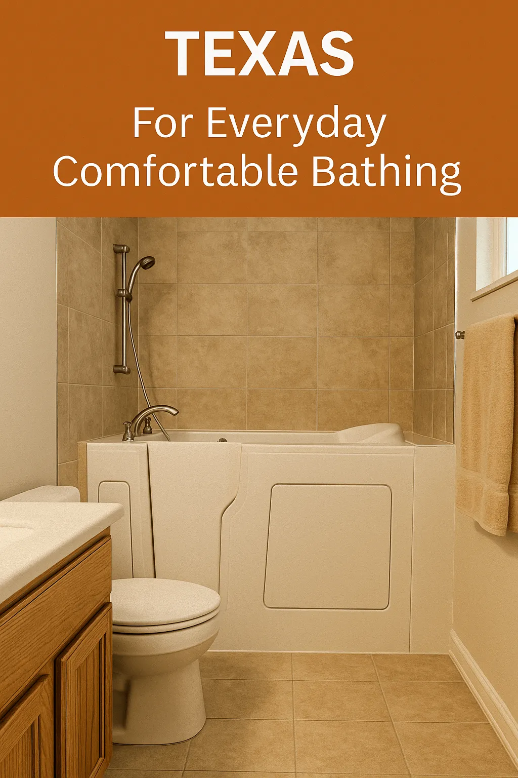 walk in tub with door open in texas for easier aging in place bathing and independence