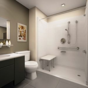 walk in shower with seat image