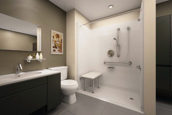 walk in shower with seat image