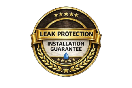 Leak protection installation guarantee badge