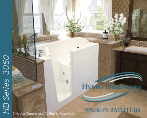 Hydro Dimensions 3060 Walk In Tub, 30x60